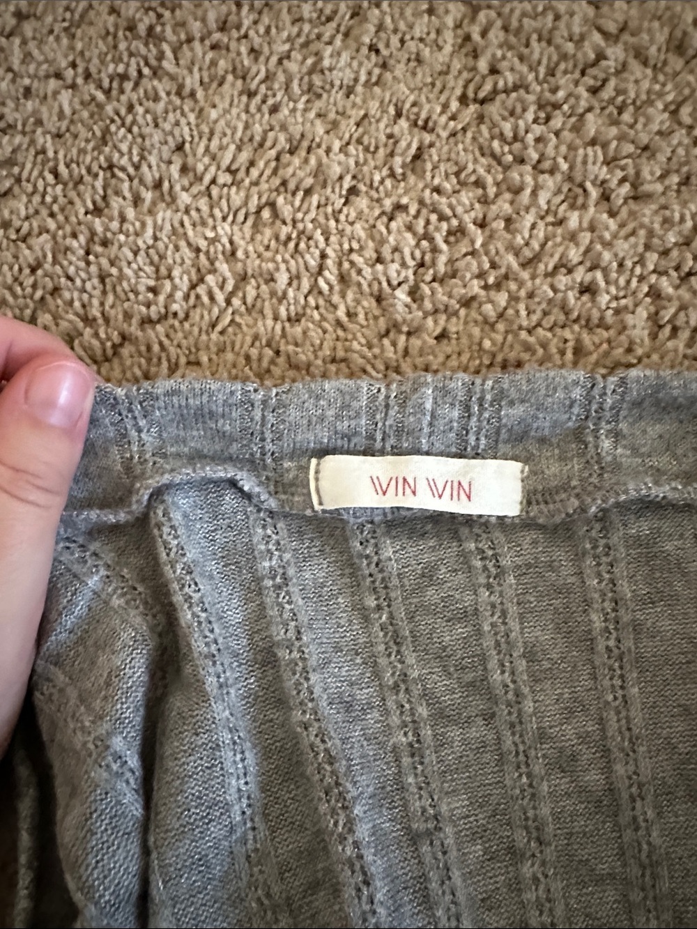 WinWin Light Gray Ribbed Button-Front Cardigan - Picture 3 of 3